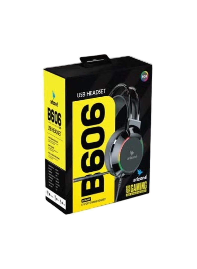 أريزون سماعة ألعاب أريزونا B606 RGB مع ميكروفون - سماعات ألعاب بمحركات 50 مم لأجهزة الكمبيوتر الشخصية و PS4 و Xbox One - Image 4