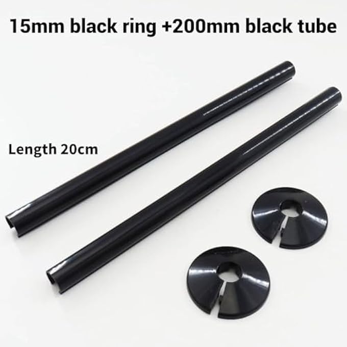 BLACK 15MM RADIATOR PIPE HOLE COLLARS - 2 PACK RADIATOR VALVE PIPE ROSETTES, DURABLE FLOOR AND WALL RADIATOR PIPE COVERS, ELEGANT PIPE DECORATIONS - Image 2