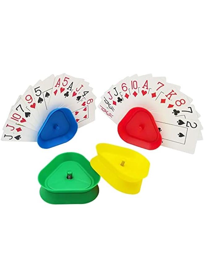 Playing Card Games Holder - 4Pack Little Hands Cards Tray for Kids, Seniors,Hands Free Cards Holders for Cards Game,  Parties, Family Card Game Nights - Image 1