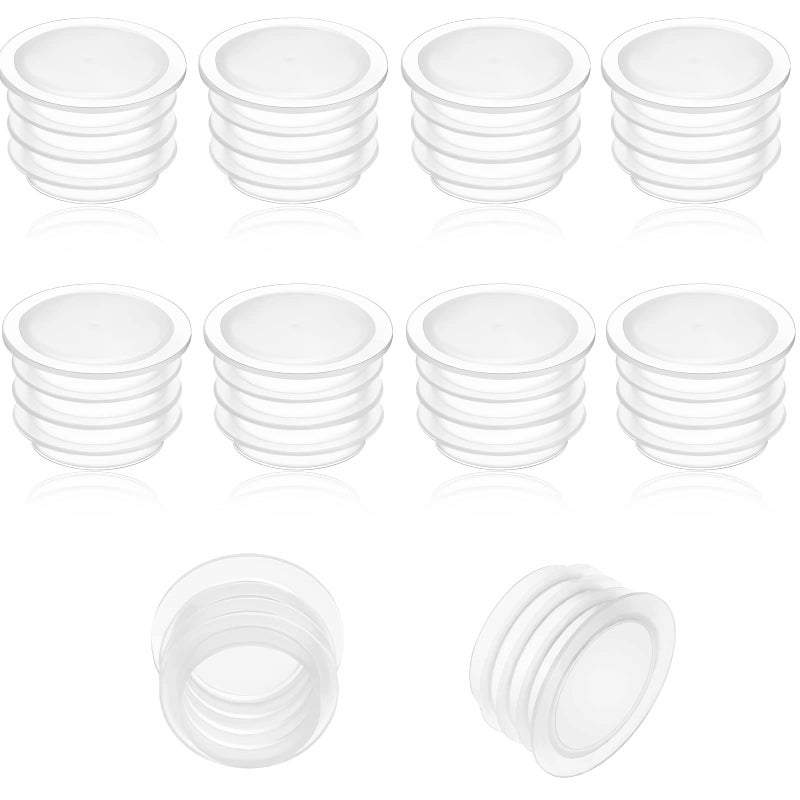 Chunful Salt and Pepper Shaker Stoppers Plastic Salt Shaker Plug Replacement Clear Replacement Stopper Salt and Pepper Shakers Plugs Round Plastic End Cap for Pots Bottles Pipes 10 Pieces58 Inch 