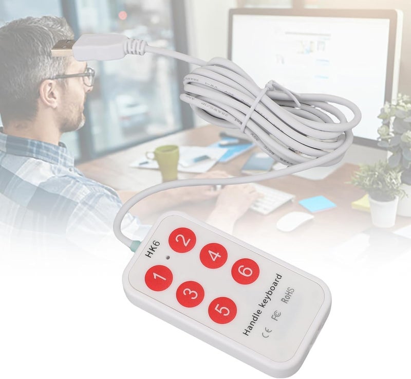 aqxreight لوحة مفاتيح بـ 6 أزرار، USB، توصيل وتشغيل، لوحة مفاتيح ماكرو متعددة الوظائف قابلة للبرمجة للألعاب والعمل والتحكم V لوحة مفاتيح قابلة للبرمجة، لوحة مفاتيح بـ 6 أزرار، لوحة مفاتيح ماكرو، USB - Image 5