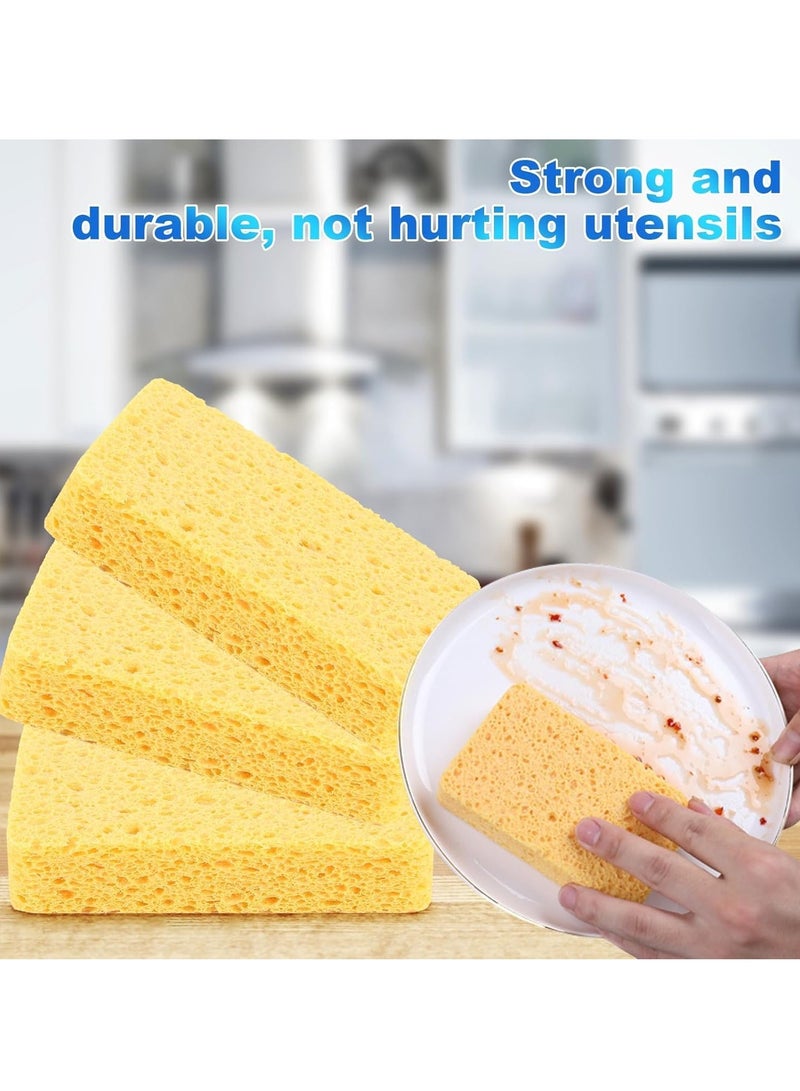 Dishwashing sponge, compressed kitchen cleaning sponge, natural wood pulp cotton, not easy to get oily, 6-pack - Image 4