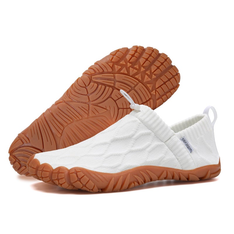 WateLves Barefoot Water Shoes Women Men Minimalist Comfortable Walking Shoes Beach Outdoor Running Sneakers (White,43) - Image 2