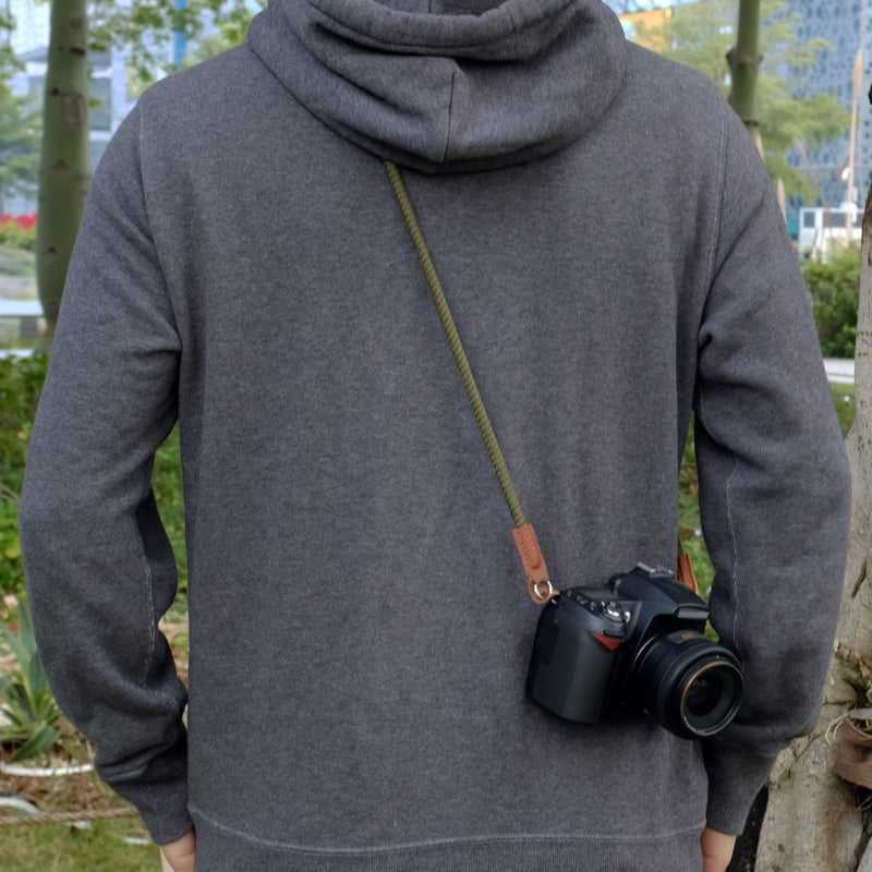 VKO حزام كاميرا VKO، حزام رقبة كاميرا من حبل ناعم، حزام كتف لكاميرا DSLR SLR بدون مرآة مع واجهة ثقب دائري 100 سم أخضر - Image 4