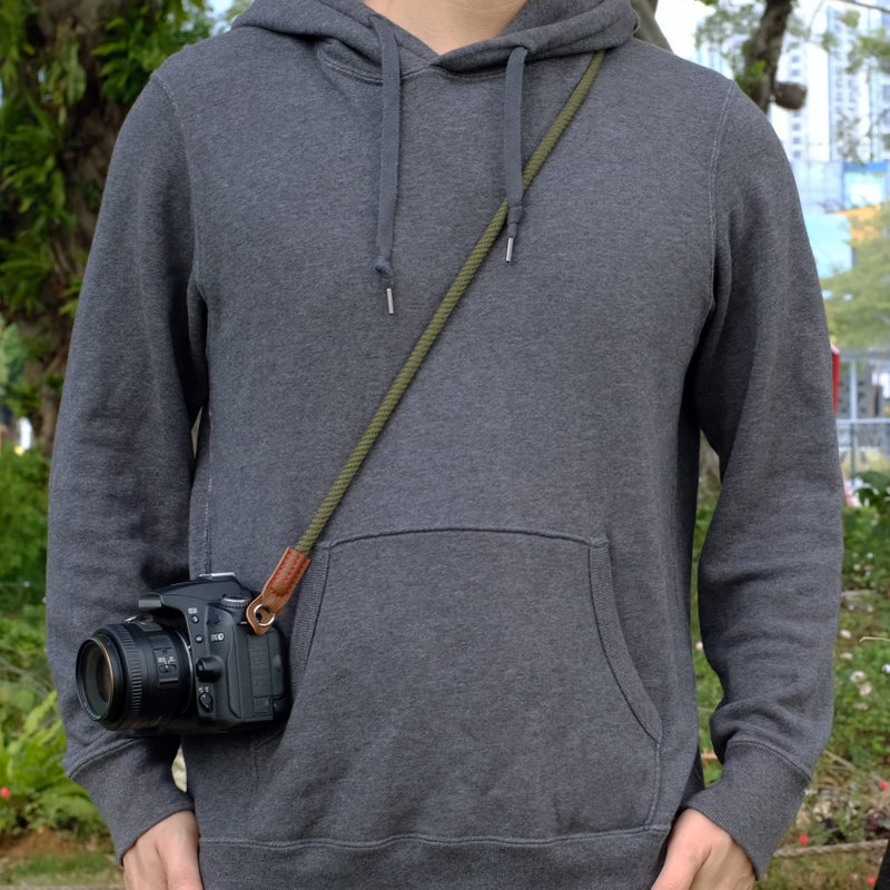 VKO حزام كاميرا VKO، حزام رقبة كاميرا من حبل ناعم، حزام كتف لكاميرا DSLR SLR بدون مرآة مع واجهة ثقب دائري 100 سم أخضر - Image 3
