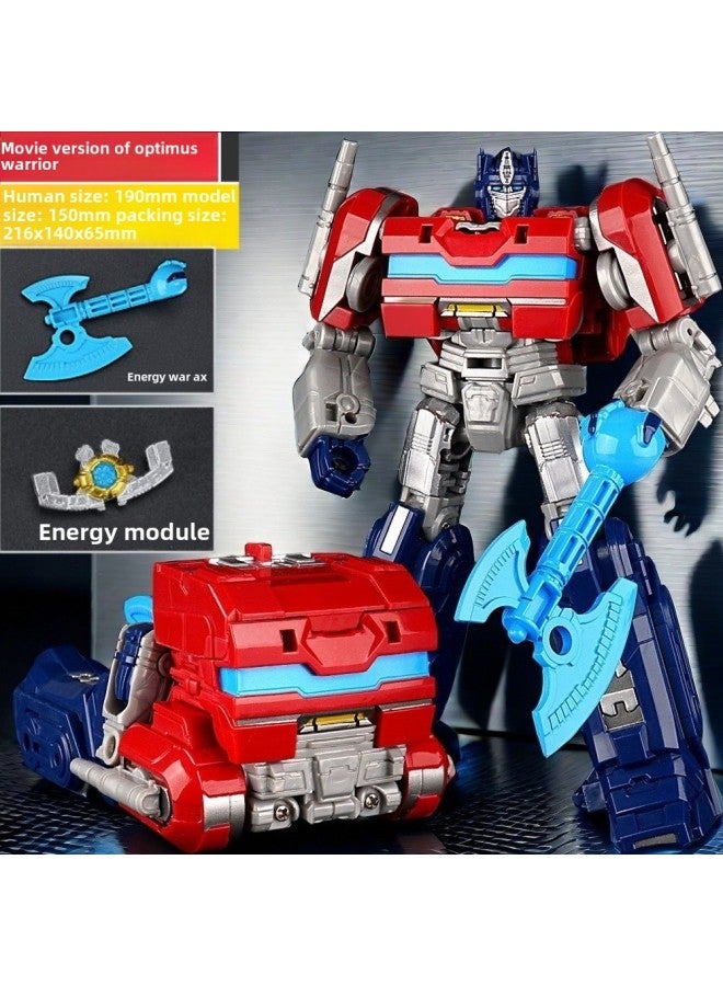 Fine-carved Deformation Toy Origin Movie Version Optimus Prime Robot King Kong Car Pillar Boy Toy Model Hand-made-Color:Movie Version Of Optimus God Of War 【color Box】 - Image 1