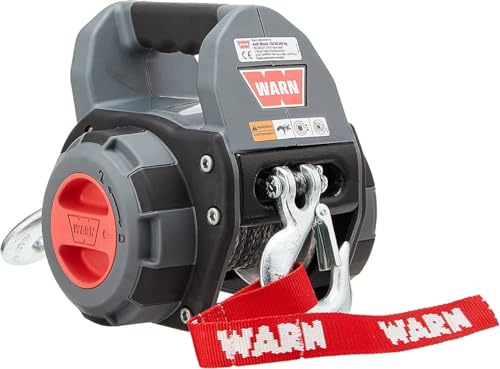 WARN ونش حفر محمول WARN 101575 مع حبل صناعي بطول 40 قدم: سعة سحب 750 رطل، رمادي - Image 5