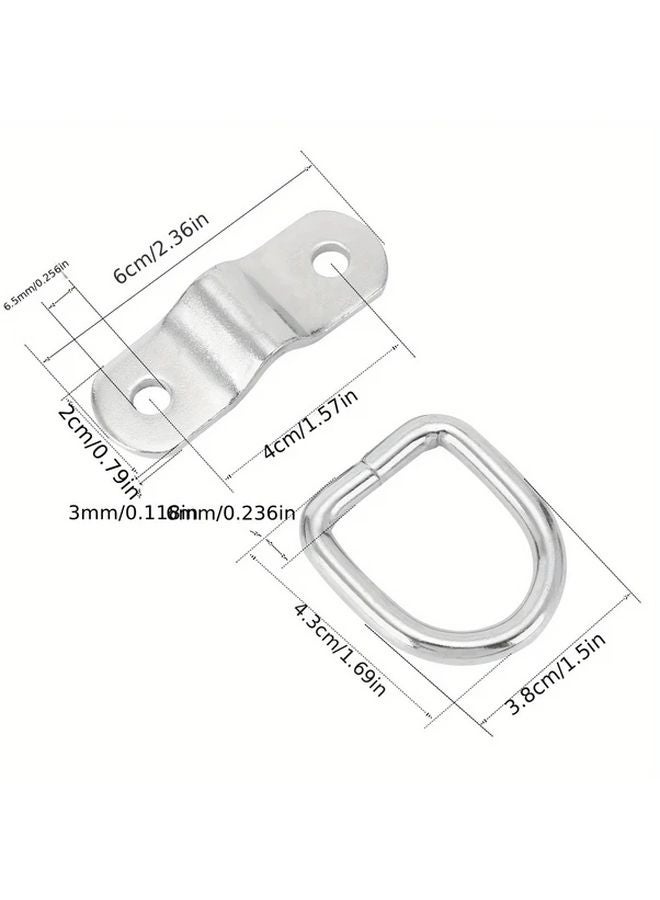 10pcs Multi Functional D Type Ring Strap Cargo Trailer Anchor Point Triangle Hook - Image 3