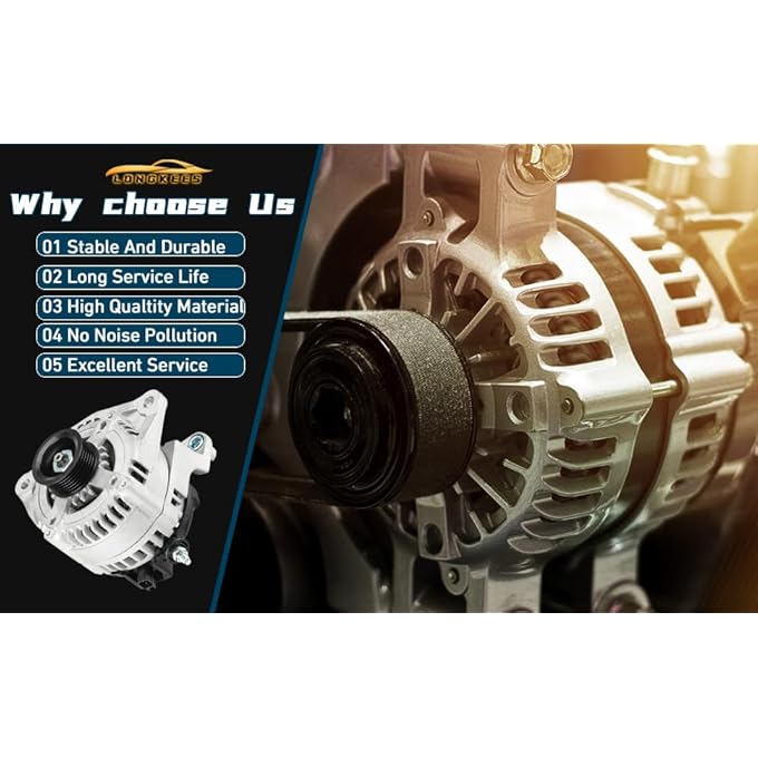 LONGKEES Alternator 12 V 110 A FIT Hyundai Veloster 2013-2017 & Kia 1.6 LSoul 2012-2016, Forte/Forte Koup / Forte5 2014-2016, Rio 2014-20176-Groove CW Pulley, Replaces 11609N 37300-2B760 AVA0174 - Image 4