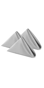 Cloth Napkins 20x20 inch Washable Polyester Dinner Napkins Soft Table Napkins for Wedding Party Dining Banquet(Silver 50PCS)
