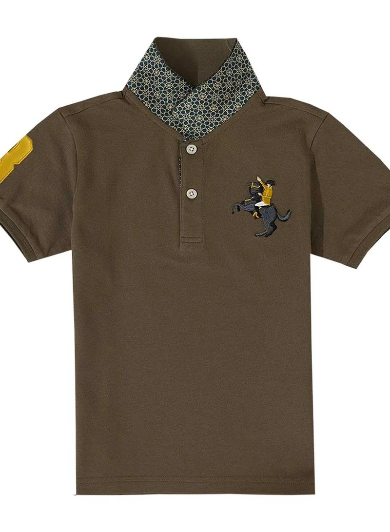 GIORDANO Kids' Napoleon Polo: Classic Piqué, Bold Embroidery, All-Day Comfort