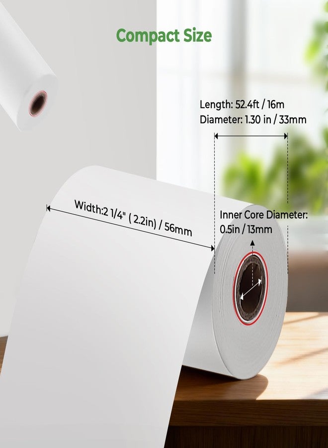 MUNBYN 2 1/4" inch x 50'ft Thermal Paper (50 Rolls), BPA Free Receipt Paper, 58mm Thermal Receipt Papers Fits All 58mm Thermal POS Printer, Square Terminal Credit Card Machines printers clearly - Image 2