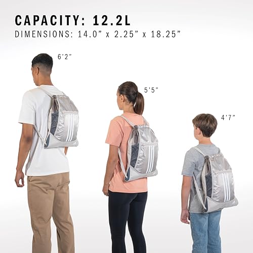 adidas Alliance Sackpack – Drawstring Backpack Small Bag for Men and Women, Two Tone White-Clear Onix/Linen Green, One Size - Image 5