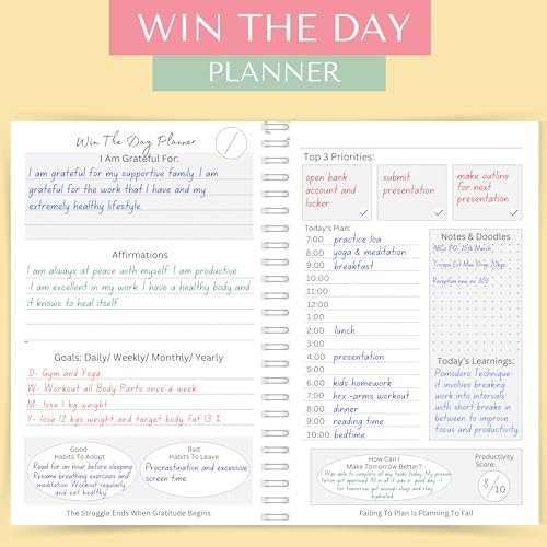 LAURET BLANC Daily Planner and Organizer, Affirmation and Gratitude Journal- A5, 80 GSM, 160 Pages. Plan for 80 Days. - Image 3