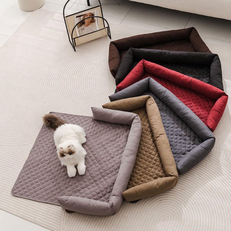 Light Grey XL Thick Soft Pet Bed Mattress Cushion Blanket Mat Furniture Protector - Image 3