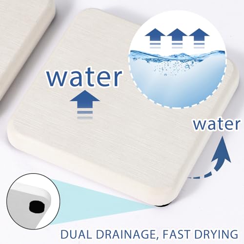 Lyxel 6PCS Fast Drying Diatomite Bathroom Tray, Water Absorbent Diatomite Coasters, Soap Dish Holders Toothbrush Holders for Bathroom Counter, Water Absorbing Stone Sink Organizer for Bathroom and Kitchen - Image 2