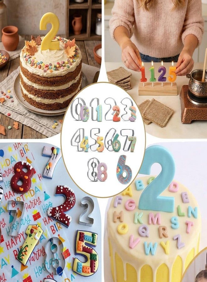 Grevosea 9 Pcs 2 In Number Cookie Cutters, Stainless Steel 0-8 (6 Reverses to 9) Birthday Numbers Cookie Cutter Set Fondant Dough Kitchen Baking Tool for Wedding Family Gathering Christmas Party - Image 5