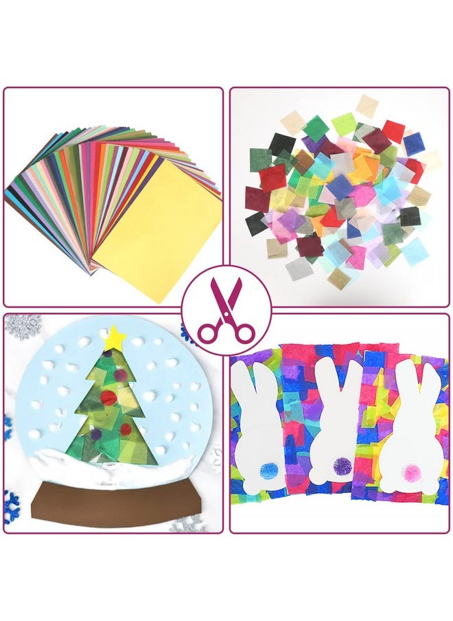 OUTUXED Outuxed 400 Sheets Tissue Paper Bulk for Gift Bags, 11.5in x 8in Rainbow Tissue Paper 40 Multicolor for Gift Wrapping and Decorative Art Crafts Festival Decorations DIY Flower Pom Pom  - Image 3