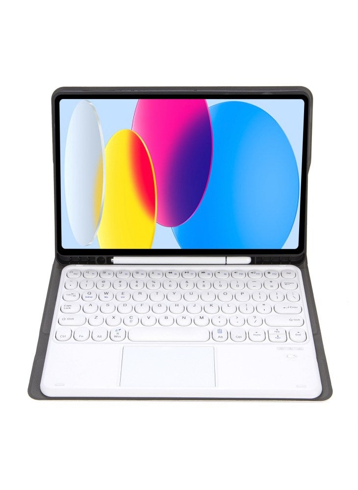 غطاء حماية YA10B-A لجهاز iPad (2025)/10.9 (2022) مصنوع من الجلد والبولي يوريثان الحراري مع حامل قلم لوحي ولوحة مفاتيح متوافقة مع البلوتوث - ذهبي وردي - Image 3