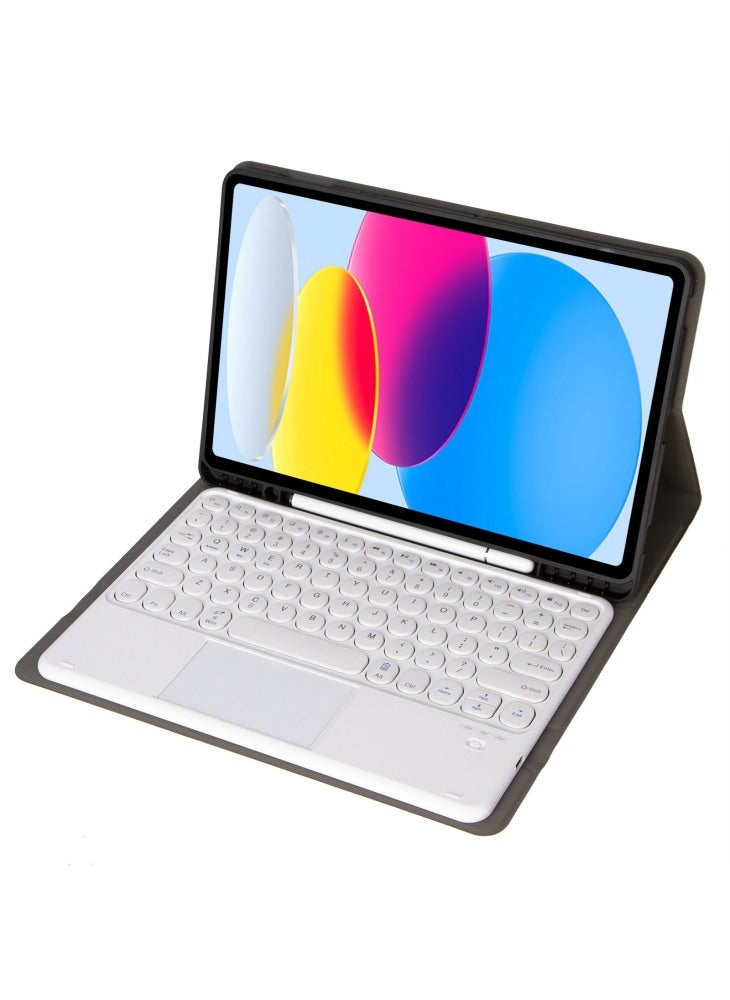 غطاء حماية YA10B-A لجهاز iPad (2025)/10.9 (2022) مصنوع من الجلد والبولي يوريثان الحراري مع حامل قلم لوحي ولوحة مفاتيح متوافقة مع البلوتوث - ذهبي وردي - Image 2