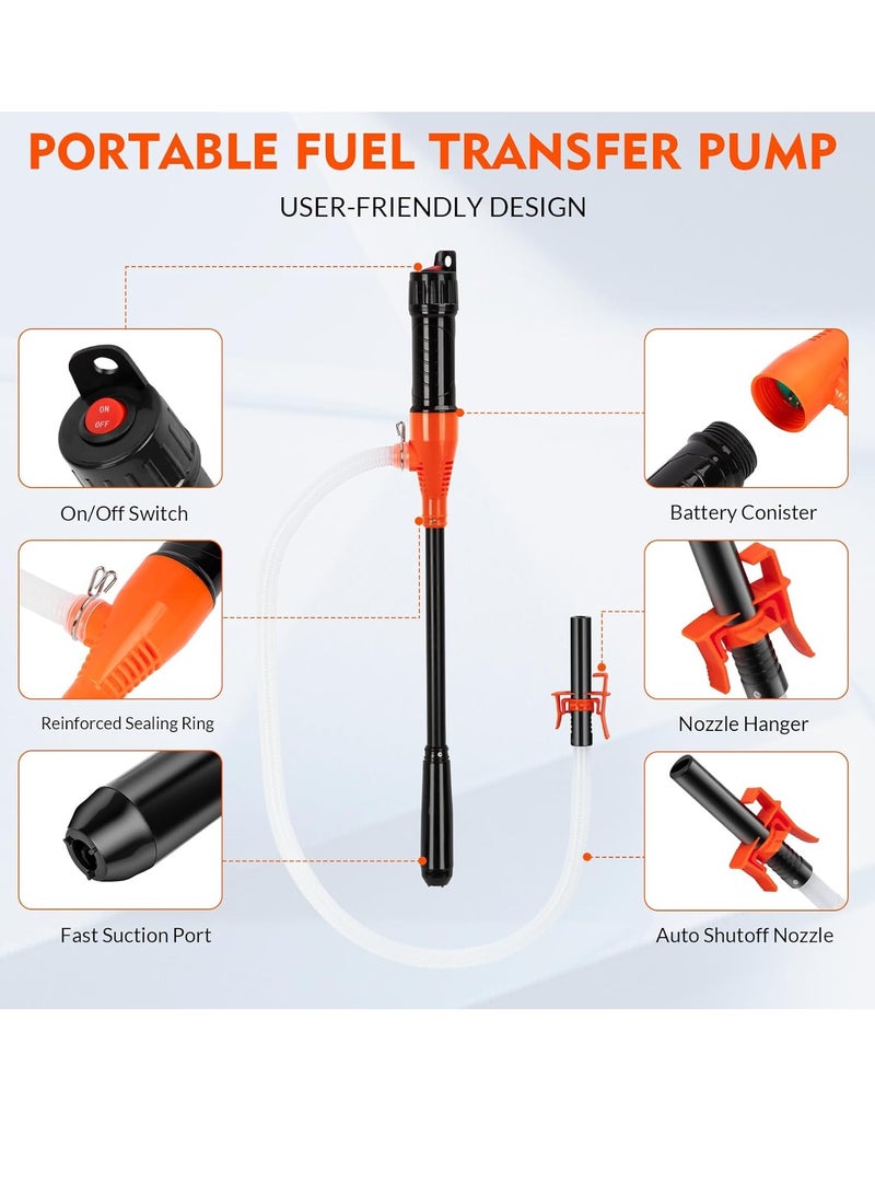 general Portable Transfer Pump Battery Operated Electric Siphon Pump for Gas, Fuel, Diesel, Water Transfer 2.6 GPM Flow Oil Extractor -Easy to Use Hand Fuel Pump, Multi-Use Siphon Fuel Transfer Pump - Image 3
