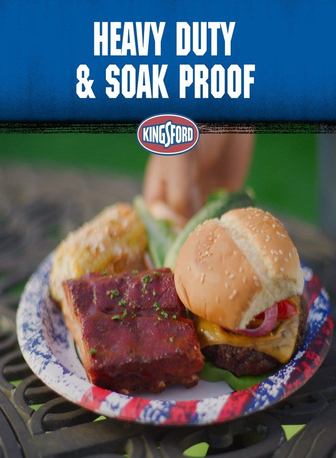 Kingsford أطباق ورقية قوية من كينغسفورد، 35 قطعة، علم أمريكي - Image 2