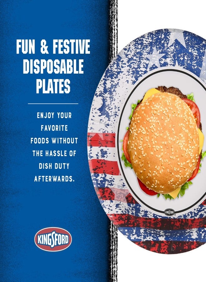 Kingsford أطباق ورقية قوية من كينغسفورد، 35 قطعة، علم أمريكي - Image 4