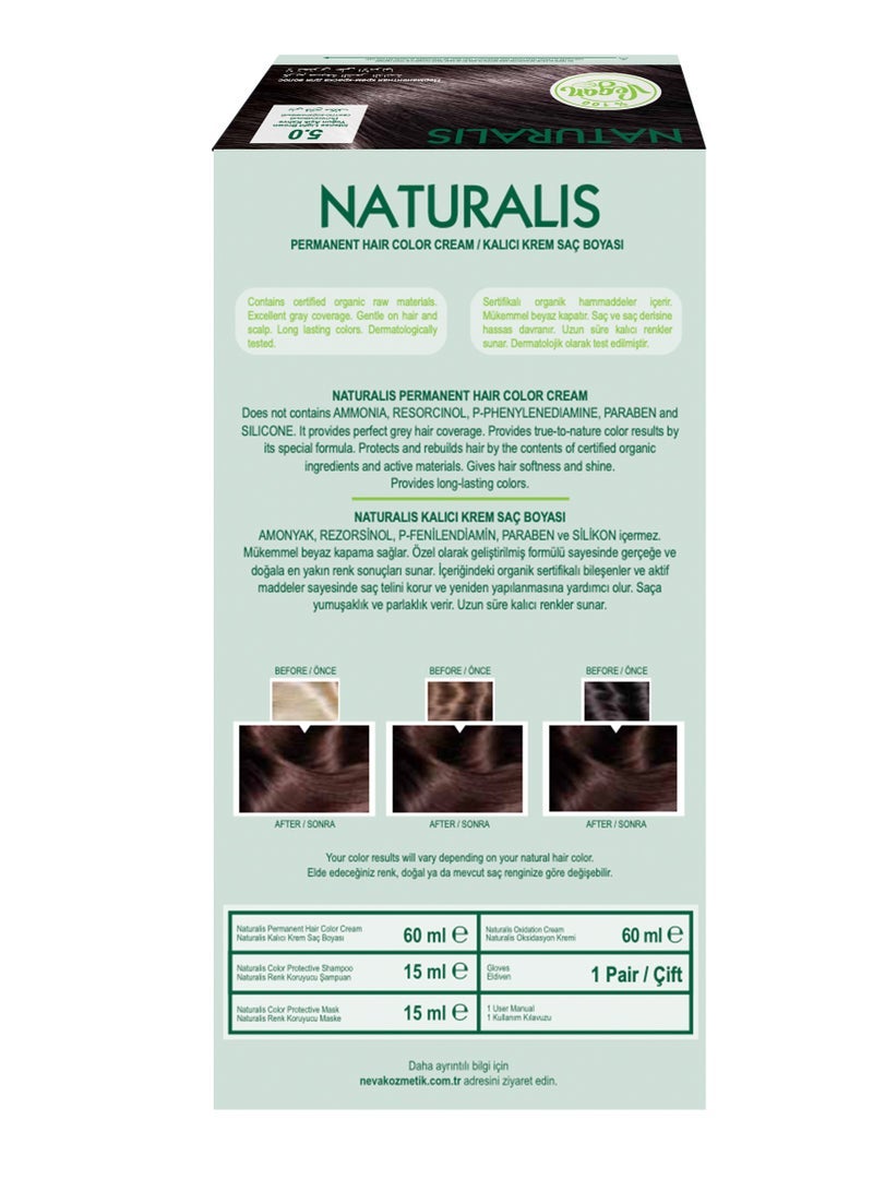 NEVA Naturalis Permanent Hair Color, Vegan,100% Gray Coverage, Organic, No Harmful Chemicals, Ammonia Free, Long-Lasting - INTENSE LIGHT BROWN - 5.0 - Image 5