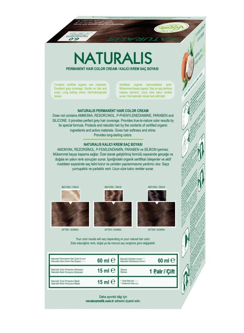 NEVA Naturalis Permanent Hair Color, Vegan,100% Gray Coverage, Organic, No Harmful Chemicals, Ammonia Free, Long-Lasting - INTENSE LIGHT BROWN - 5.0 - Image 4