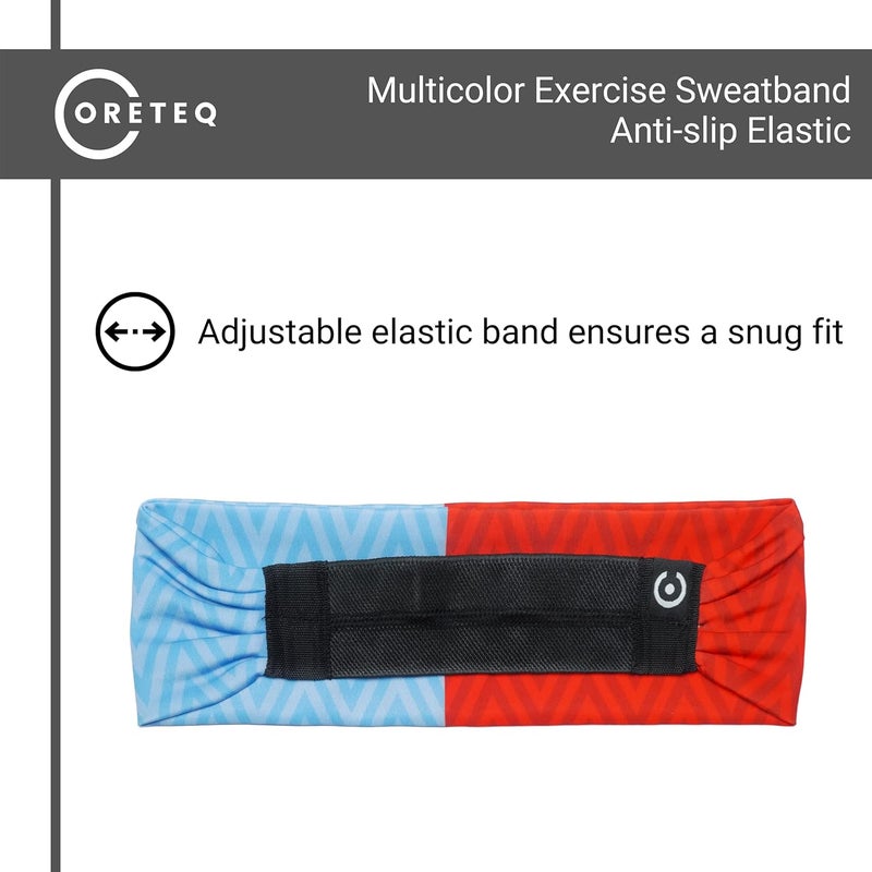 Coreteq Printed Multifunction Sports Sweatband Headband with Silicon Elastic Band Anti-Slip Men and Women (Half N Half) Free Size - Image 5