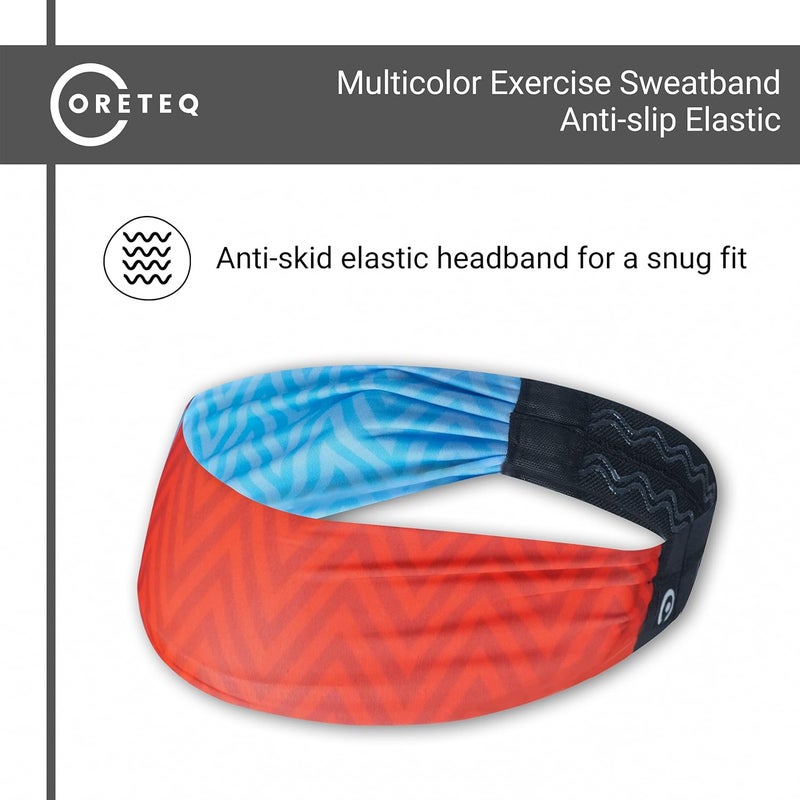 Coreteq Printed Multifunction Sports Sweatband Headband with Silicon Elastic Band Anti-Slip Men and Women (Half N Half) Free Size - Image 4