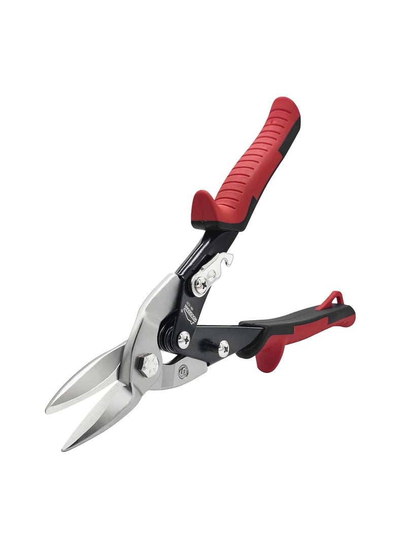 HOUSERAN HOUSERAN Aviation Snips 10 Inch Tin Snips Straight Cut Heavy Duty Sheet Metal Cutter with Safety Lock and Nonslip Handle CRV Steel Sharp Teeth Metal Shears Scissors for Cutting Metal Sheet  - Image 1