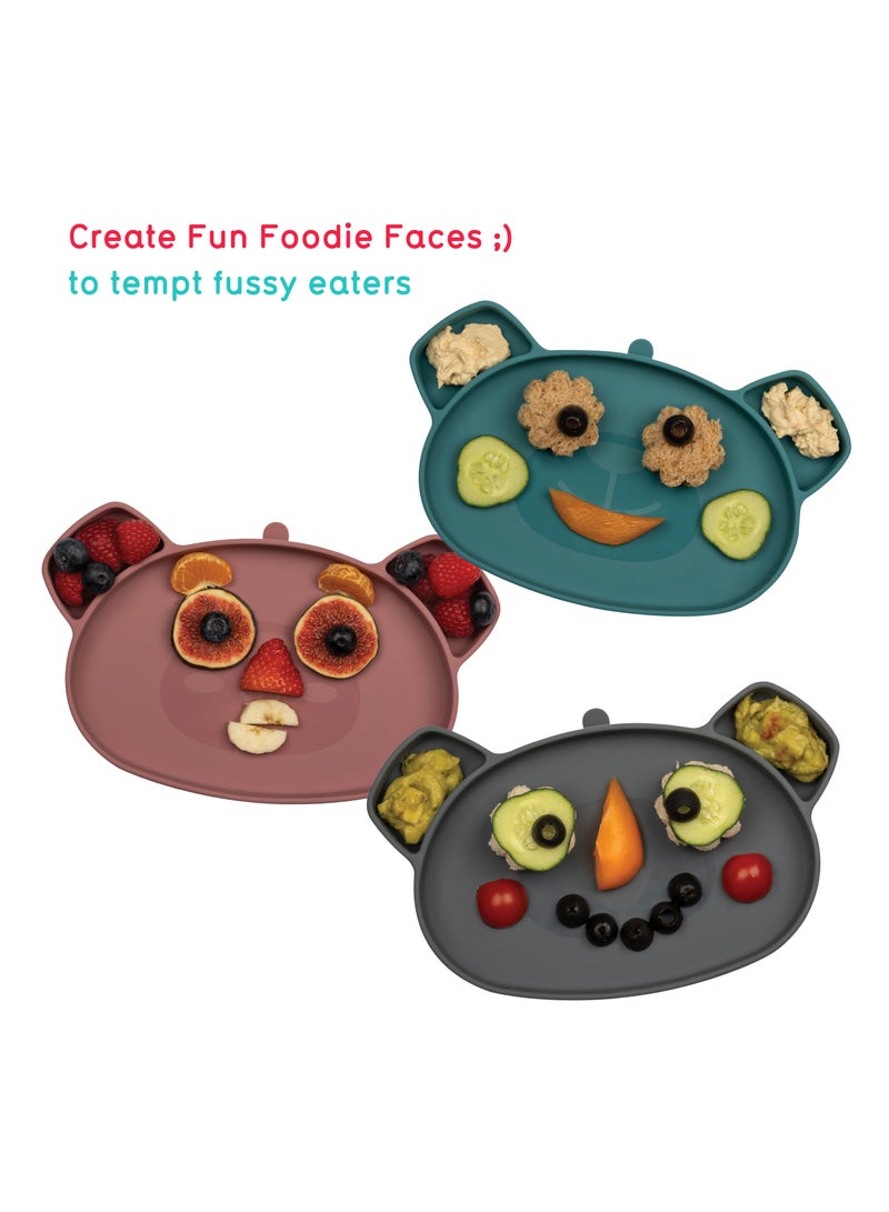 TUM TUM Baby Dinner Set for Weaning, Includes Silicone Suction Plate & Bowl, Baby Cutlery, 6 Months Plus, Dishwasher Safe, BPA Free - Pink - Image 4