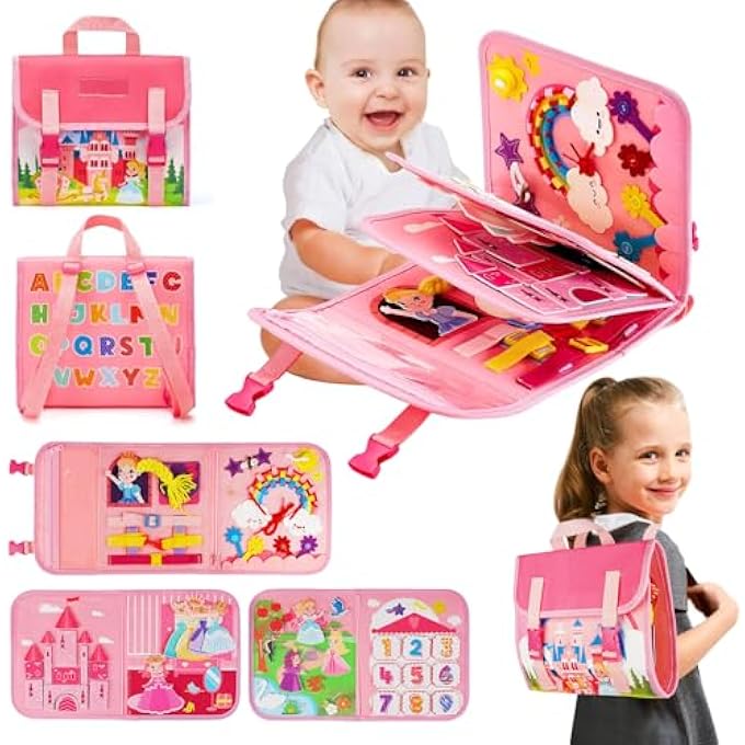 QUIET BOOK, MONTESSORI BUSY BOOK, BUSY BOARD MADE OF SOFT FELT BOOK, ACTIVITY BOARD, MOTOR SKILLS TOY FOR EARLY EDUCATION, BABY SENSORY EDUCATIONAL TOY, SENSORS, CREATIVITY, MONTESSORI TOY - Image 1