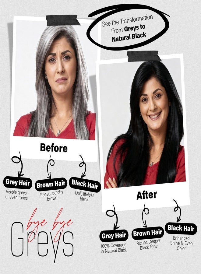 Herbishh Natural Black Timeless TintX (120 ml) | 100% Grey Coverage | Permanent Crème Hair Color for Women & Men | Free from PPD, Ammonia & Resorcinol - Image 4