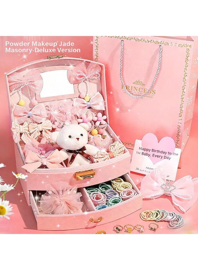 JAYATO A practical and useful birthday gift for a little girl - a children's toy, jewelry gift box, princess hair accessory, storage box set. - Image 1