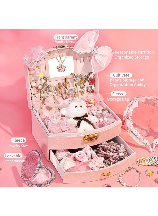 JAYATO A practical and useful birthday gift for a little girl - a children's toy, jewelry gift box, princess hair accessory, storage box set. - Image 2