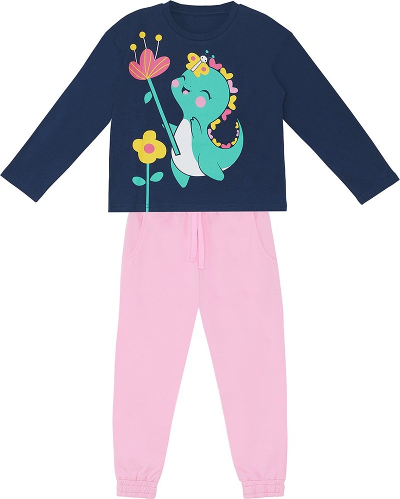 Denokids Sweet Dino Girl T-Shirt Pants Set  - Image 3