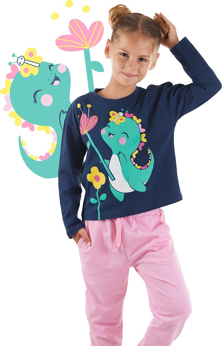 Denokids Sweet Dino Girl T-Shirt Pants Set  - Image 1