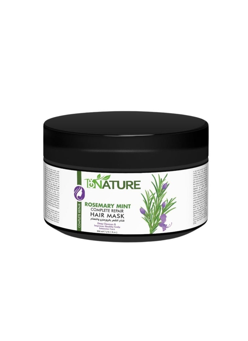 By Nature - "ByNature Rosemary Mint Complete Repair Hair Mask – 300ml for Deep Conditioning & Strengthening" - Image 1