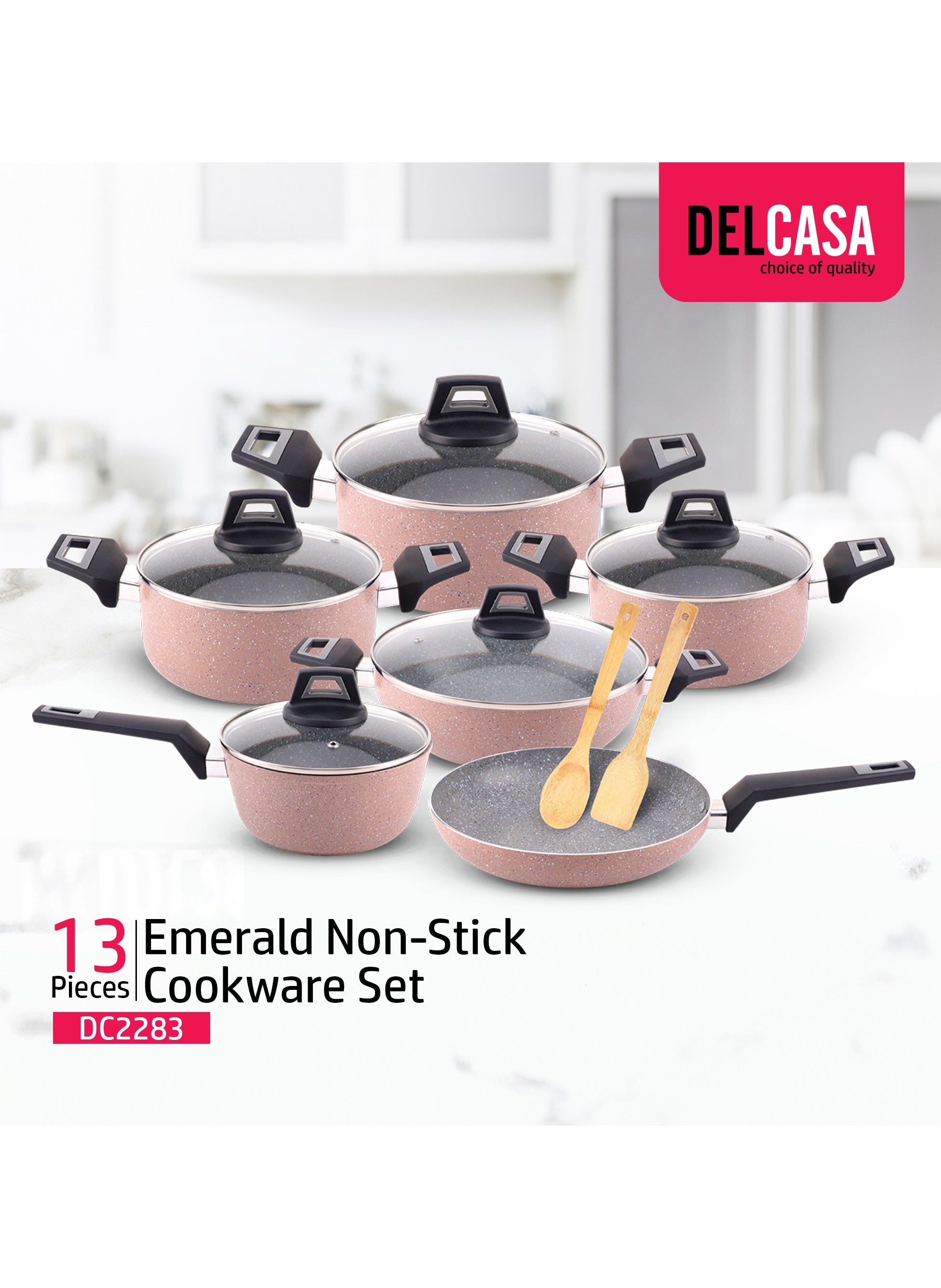 DELCASA DelCasa Emerald 13 Piece Non-Stick Cookware Set DC2283 