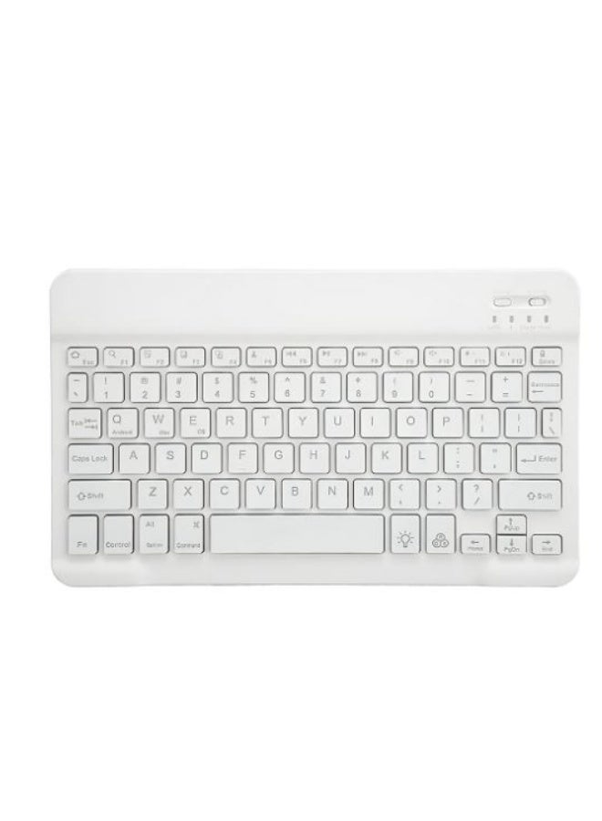 Wireless Keyboard, Mini Portable Bluetooth Keyboard, Ultra Slim Quiet Ergonomic Keyboard with Rechargeable Battery for iOS, Android and Windows - White - Image 1