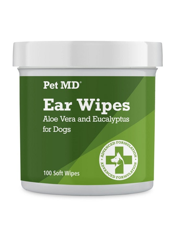 بيت إم دي مناديل تنظيف أذن الكلاب من Pet MD - منظف أذن للكلاب لإيقاف حكة الأذن والالتهابات، يحتوي على الصبار والأوكالبتوس - 100 منديل - Image 1