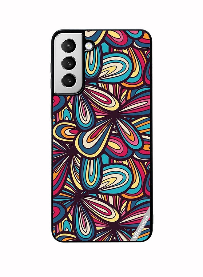 VR CREATIVE Protective Case Cover For Samsung Galaxy S22 5G Flower Abstract Design Multicolour - Image 1