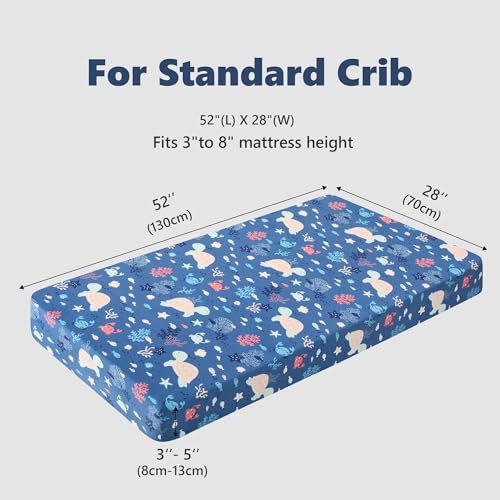 TILLYOU Fitted Crib Sheet Set - Super Soft Toddler Bed Sheets for Standard Crib and Toddler Mattresses, Premium Cozy Nursery Bedding Sheet, 28"x52"x8", Gray - Image 5