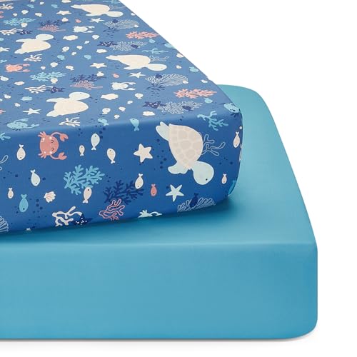 TILLYOU Fitted Crib Sheet Set - Super Soft Toddler Bed Sheets for Standard Crib and Toddler Mattresses, Premium Cozy Nursery Bedding Sheet, 28"x52"x8", Gray - Image 1