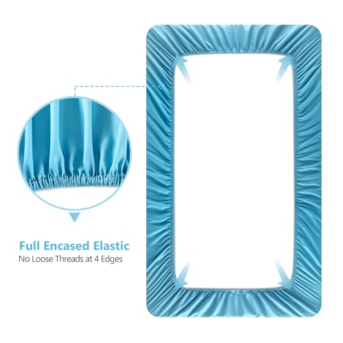 TILLYOU Fitted Crib Sheet Set - Super Soft Toddler Bed Sheets for Standard Crib and Toddler Mattresses, Premium Cozy Nursery Bedding Sheet, 28"x52"x8", Gray - Image 4