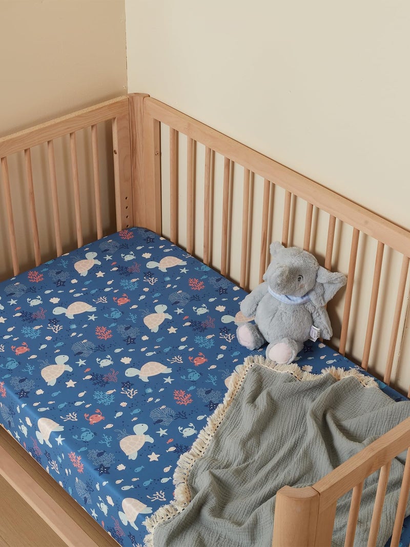 TILLYOU Fitted Crib Sheet Set - Super Soft Toddler Bed Sheets for Standard Crib and Toddler Mattresses, Premium Cozy Nursery Bedding Sheet, 28"x52"x8", Gray - Image 2