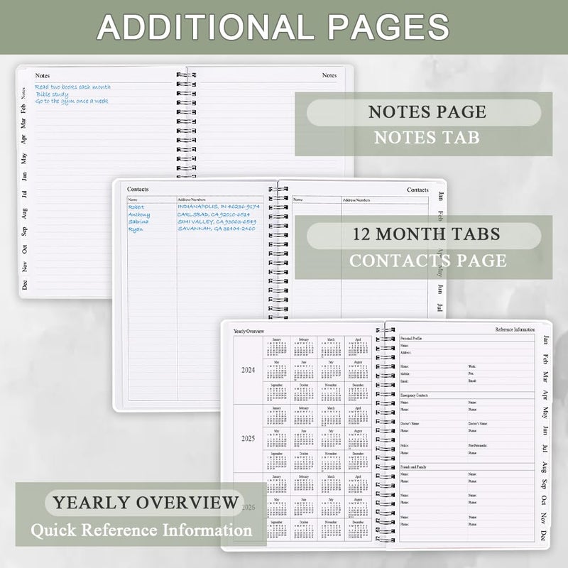 Getvow 2026 Planner - Planner 2026 from January 2026 - December 2026, Monthly and Weekly Calender with 12 Tabs, 8.5" x 11", Green - Image 4
