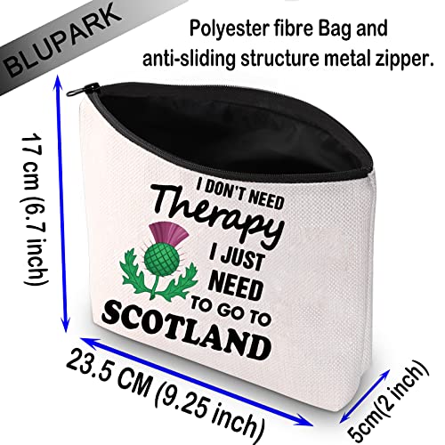 BLUPARK Scottish Gift Scottish Thistle Flower Makeup Bags I Don't Need Therapy Sasenach Lover Gifts (I Don’t Need Therapy) - Image 2